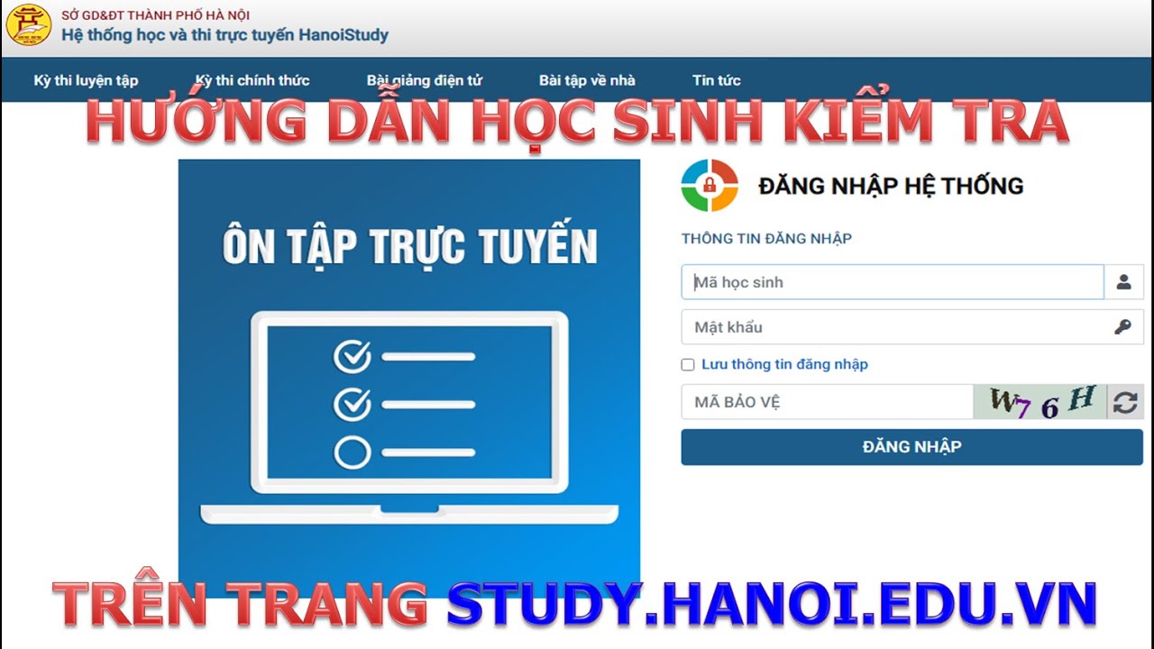Hệ thống học và thi trực tuyến Hanoistudy