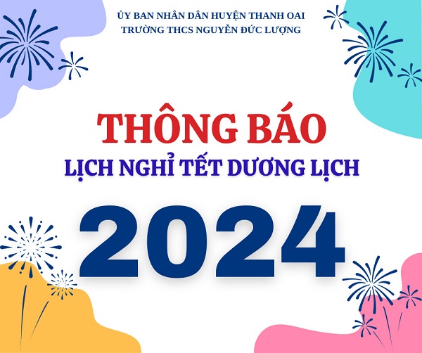 Thông báo Lịch nghỉ Tết dương lịch năm 2024