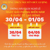 Thông báo Lịch nghỉ lễ 30/4 và 1/5